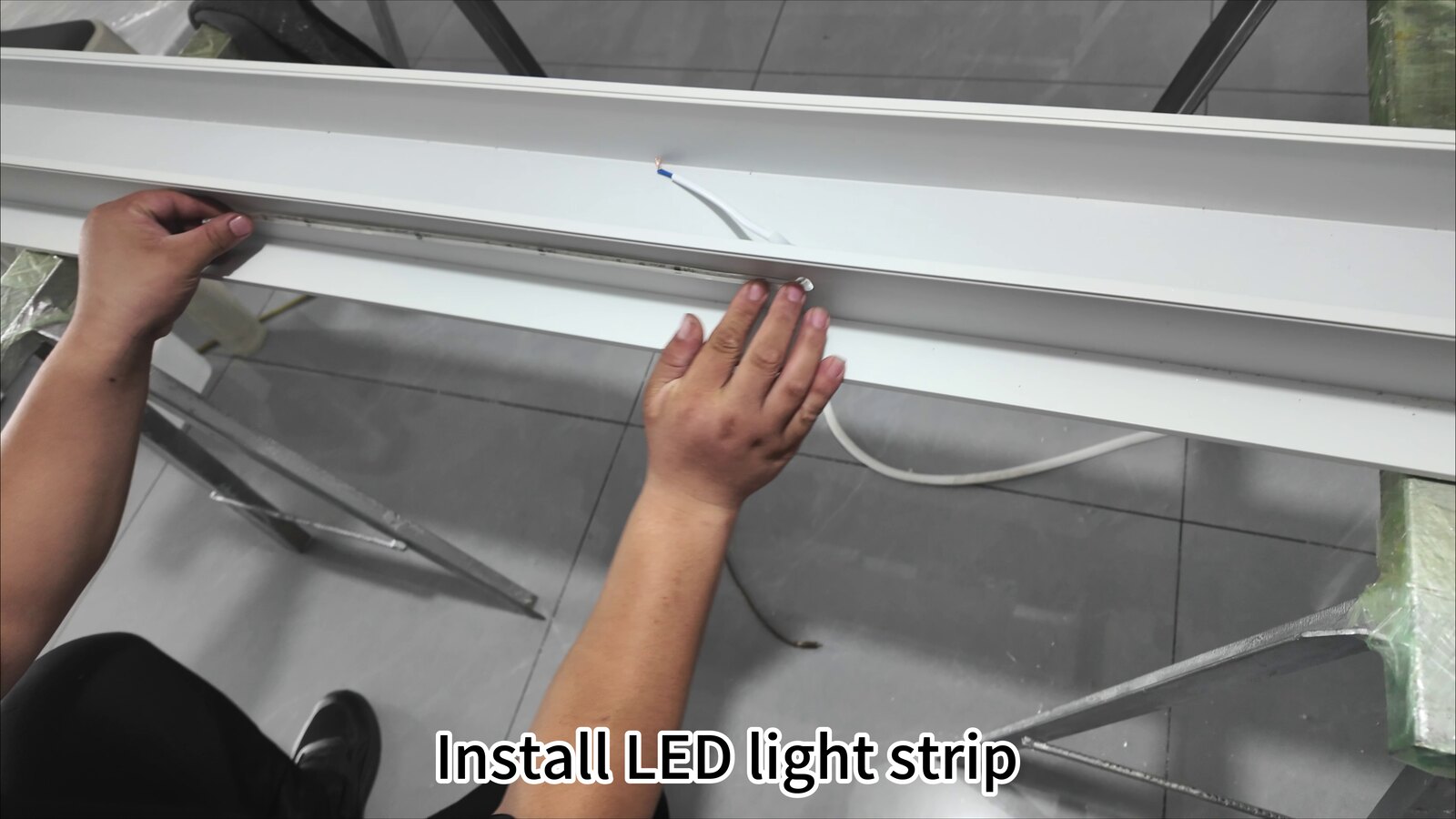 Installing an LED light strip in a BHU210-73 bed head unit