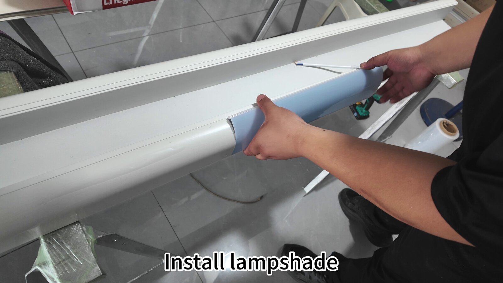 Fitting the lampshade on a BHU210-73 bed head unit