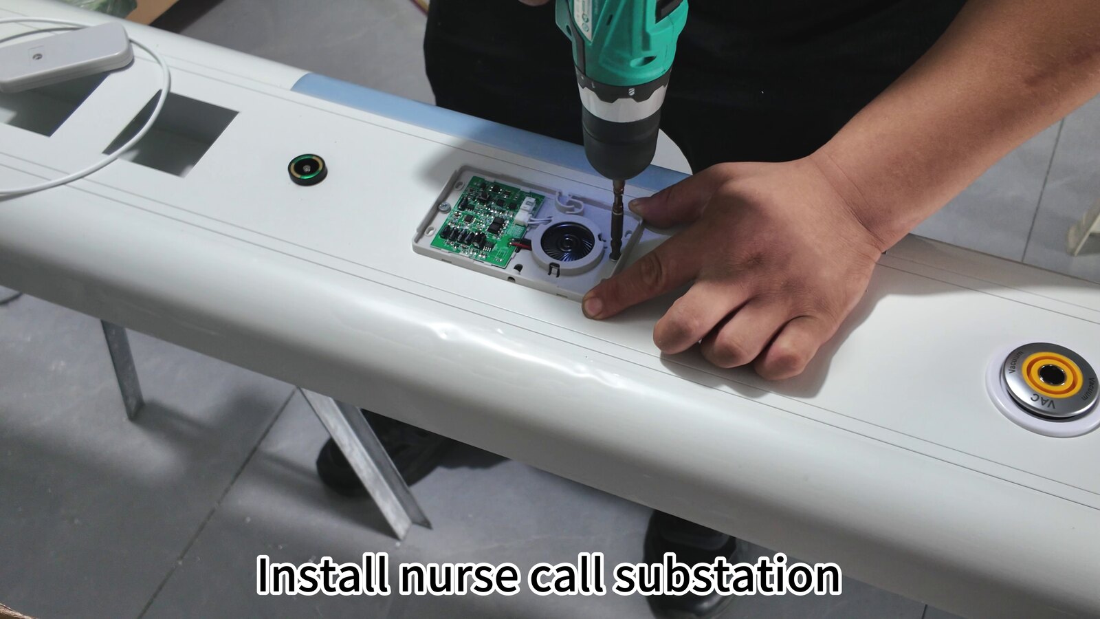 Securing a nurse call substation in a BHU210-73 panel